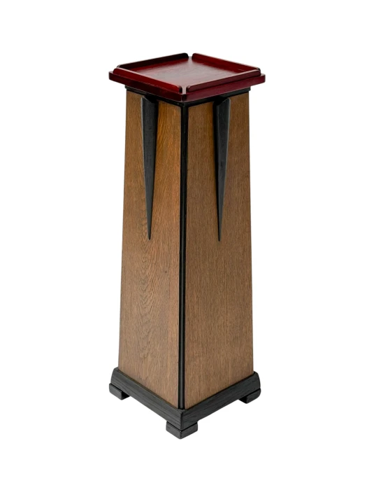 Art Deco Pedestal by E.G.C. Schubad, Oak & Padouk, Dutch Design, 1920s